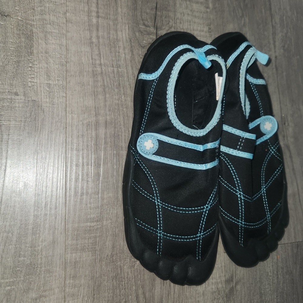 Lifeguard Water Shoes Black Blue Five Toe Barefoot Beach Aqua Socks Mens Womens - Picture 2 of 14